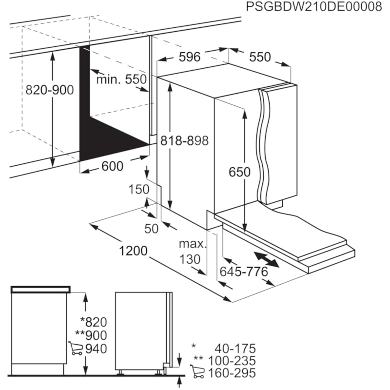 AEG FSB5361CZ 6000 SatelliteClean inbouwvaatwasser